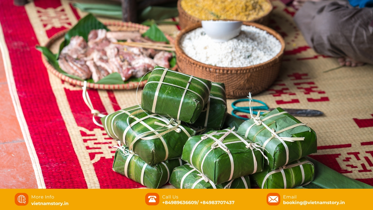 Vietnam Newyear (Tet): Your Essential Guide to Vietnam's Biggest Celebration 3 Family preparing Banh Chung sticky rice cakes for Vietnam Newyear Tet