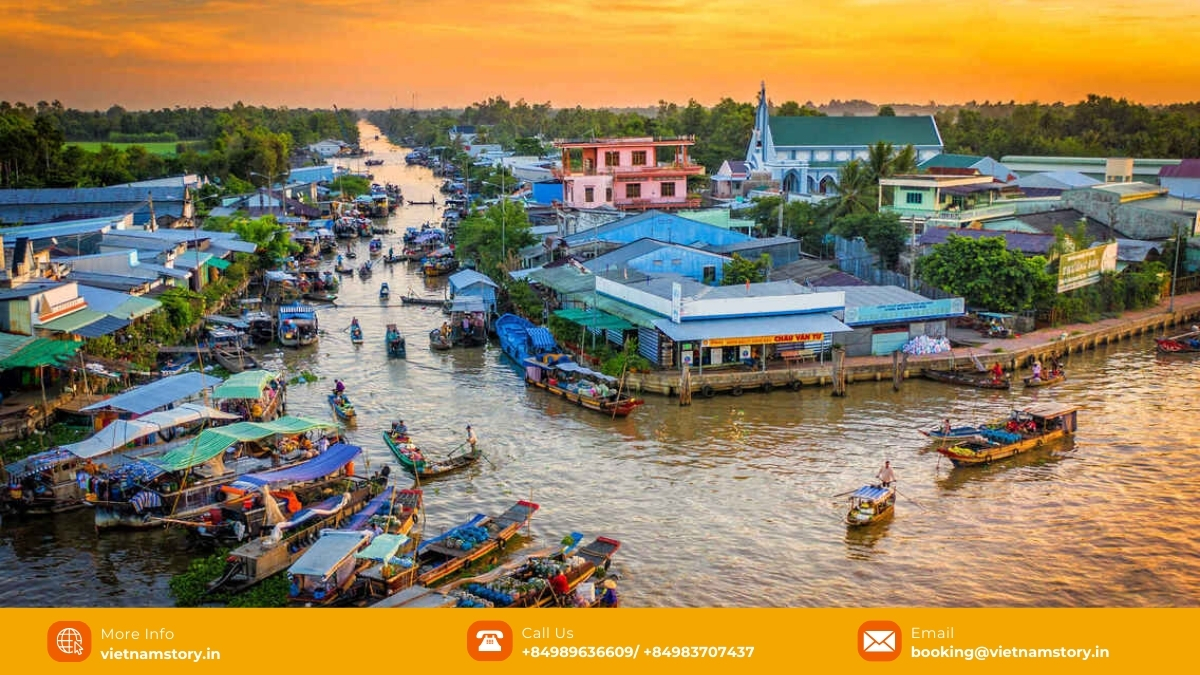 Discover the Vibrant Floating Markets in Vietnam: An Unforgettable Mekong Delta Experience 6 Long Xuyen floating market in An Giang provides an authentic, less touristy experience, known for local interactions and unique livestock trade.