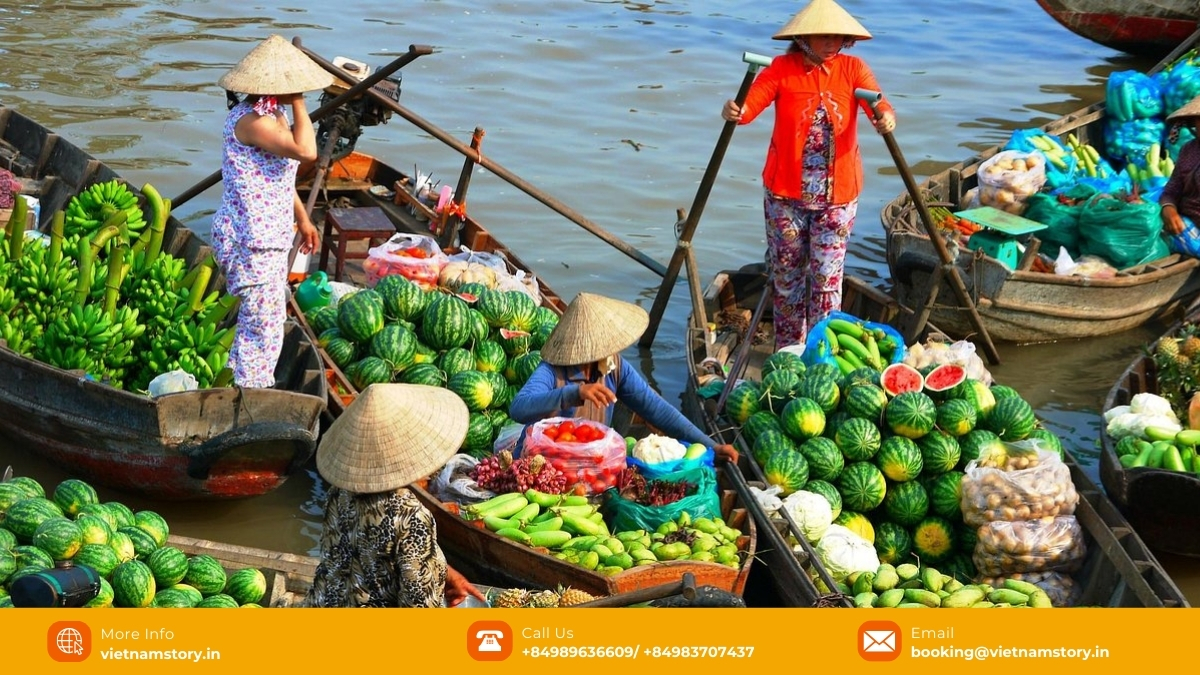 Discover the Vibrant Floating Markets in Vietnam: An Unforgettable Mekong Delta Experience 5 Phong Dien floating market near Can Tho offers an intimate and authentic experience with fewer boats and a focus on local retail trade.
