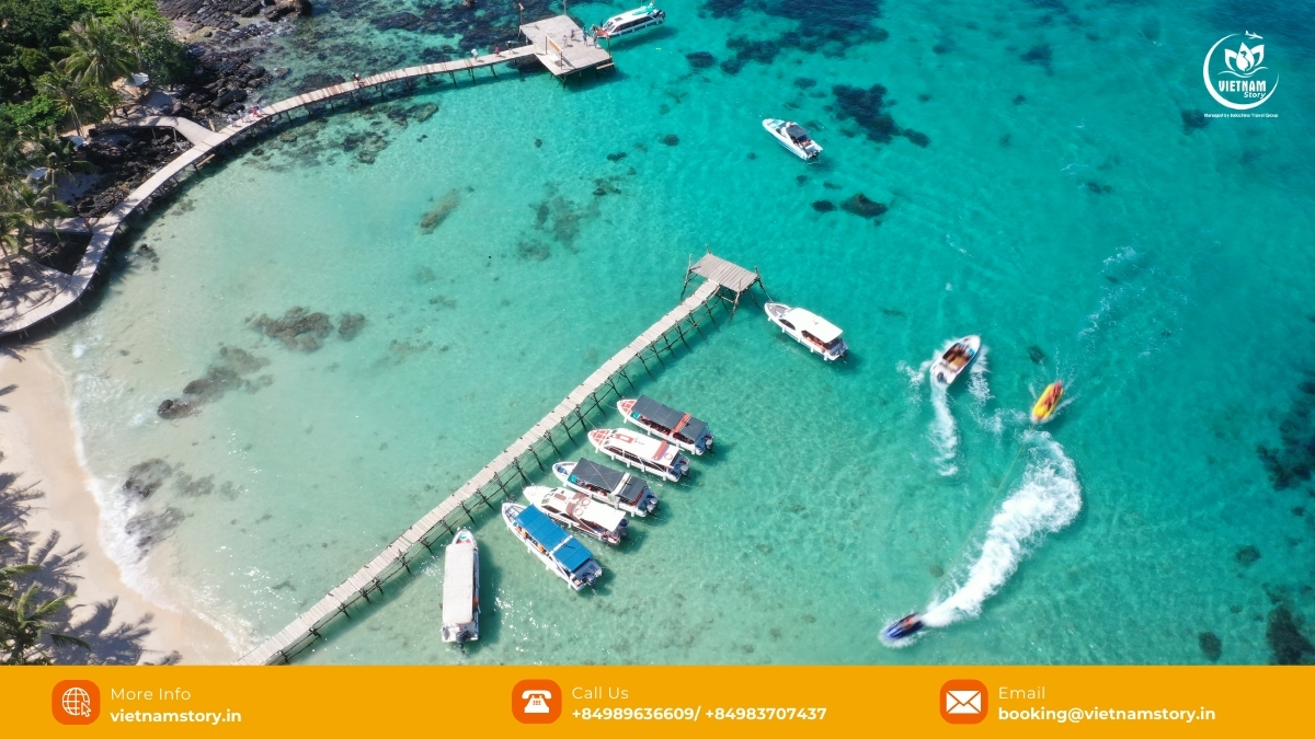 Stunning white sand beach with turquoise water on Phu Quoc Island, Vietnam Stunning white sand beach with turquoise water on Phu Quoc Island, Vietnam