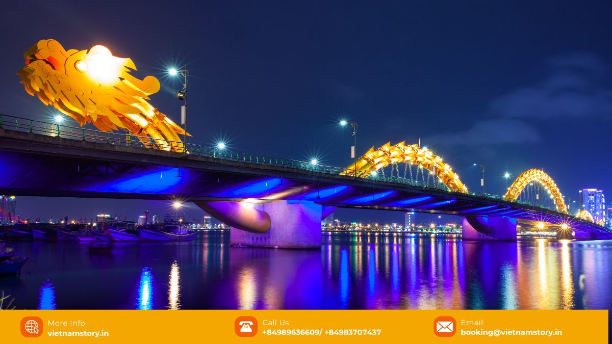 Top Vietnam Bridges: Must-Visit Architectural Marvels for Your Tour 7 Dragon Bridge Danang Vietnam fire breathing show Cau Rong