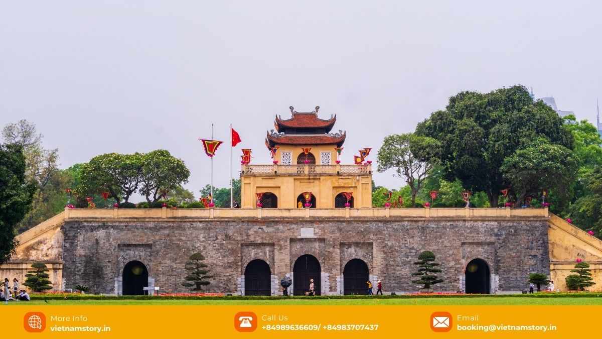 Your Ultimate Guide to 8 Amazing UNESCO World Heritage Sites in Vietnam 5 Ancient stone gateway at the Thang Long Imperial Citadel, a UNESCO World Heritage site in Hanoi.
