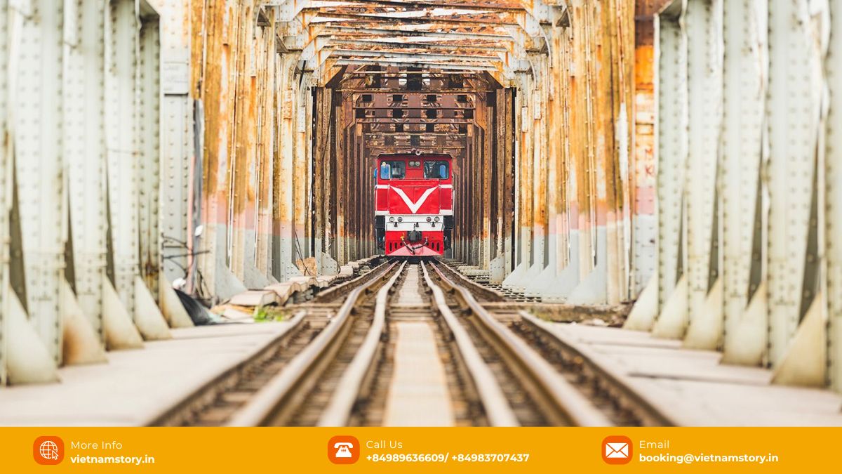 Long Bien Bridge Hanoi: A Must-See Historical Icon on Your Vietnam Tour from India 4 The old railway track on Long Bien Bridge Hanoi is a favorite photography spot
