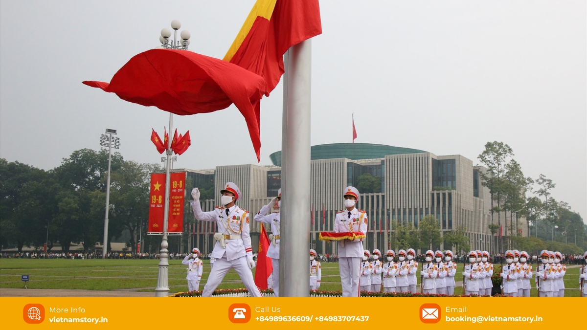 Flag Raising Ceremony at Ba Dinh Square Flag Raising Ceremony in Ba Dinh Square